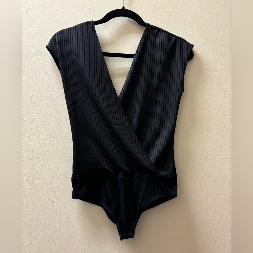 Zara Black V neck Bodysuit